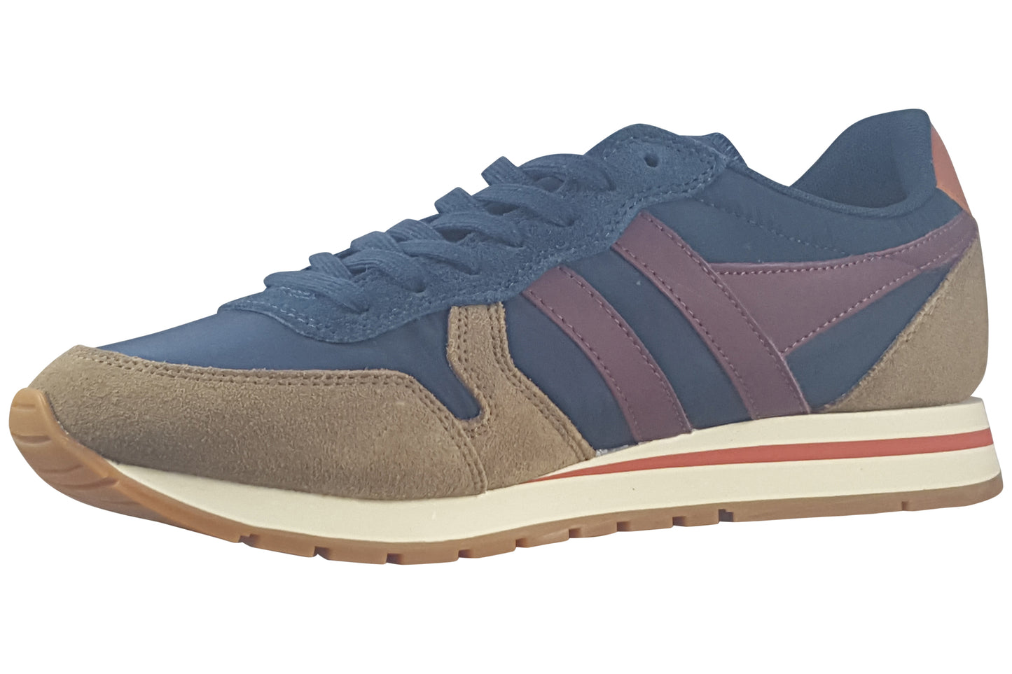 Gola Daytona Chute CMB363 Navy/Tobacco/Burgundy Mens Trainers