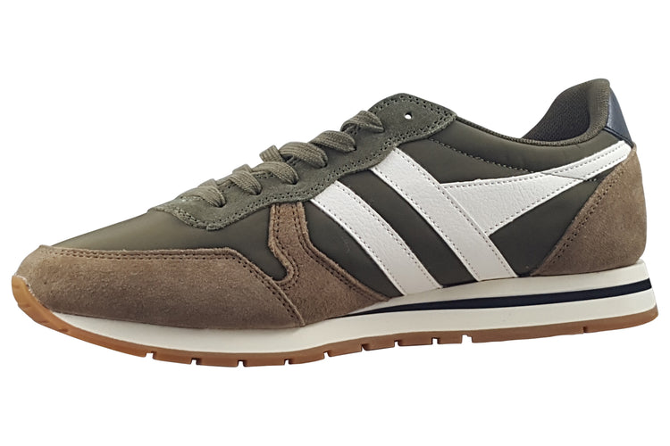 Gola Daytona Chute CMB363 Mens Trainers Khaki/Tobacco/White