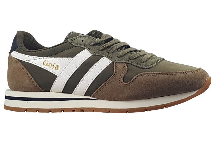 Gola Daytona Chute CMB363 Mens Trainers Khaki/Tobacco/White