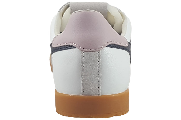 Gola Elan Leather CLB745 White/Black/Chalk Pink Womens Fashion Trainers