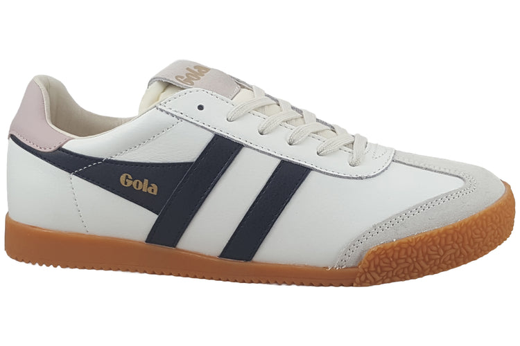 Gola Elan Leather CLB745 White/Black/Chalk Pink Womens Fashion Trainers