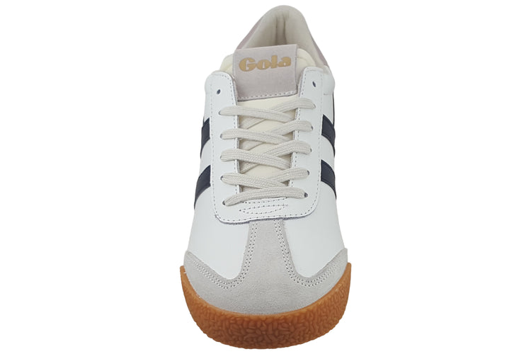 Gola Elan Leather CLB745 White/Black/Chalk Pink Womens Fashion Trainers