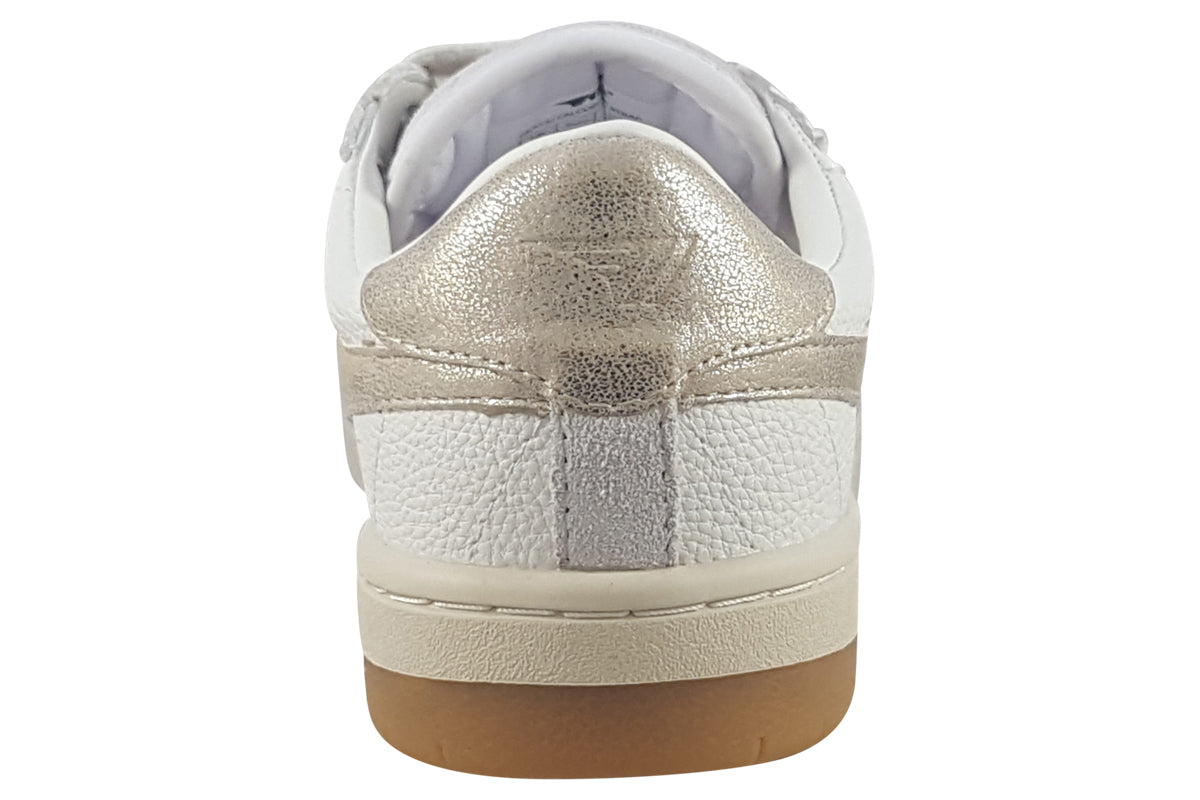 gola falcon mirror strap white gold trainers back