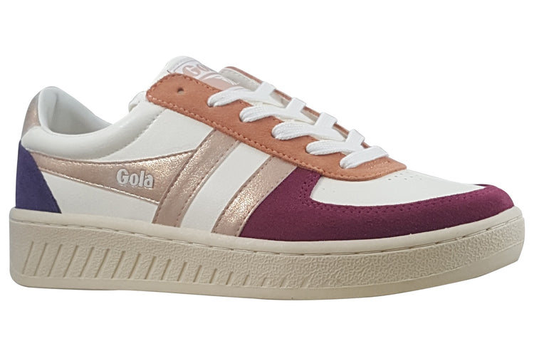 Gola Grandslam Quadrant CLB207 Off White/Cerise/Rose Gold/Plum Womens Fashion Trainers