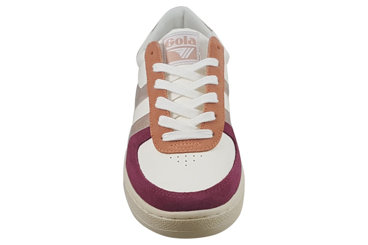 Gola Grandslam Quadrant CLB207 Off White/Cerise/Rose Gold/Plum Womens Fashion Trainers