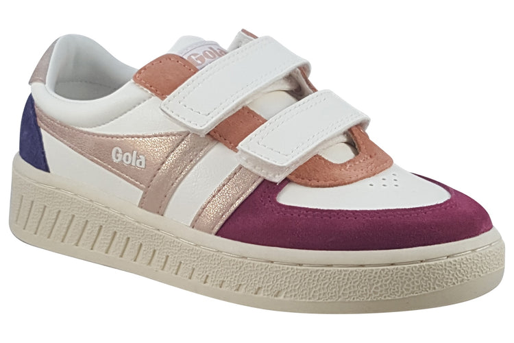 Gola Grandslam Quadrant Strap CKA207 White/Cerise/Rose Gold/Plum Girls Sports