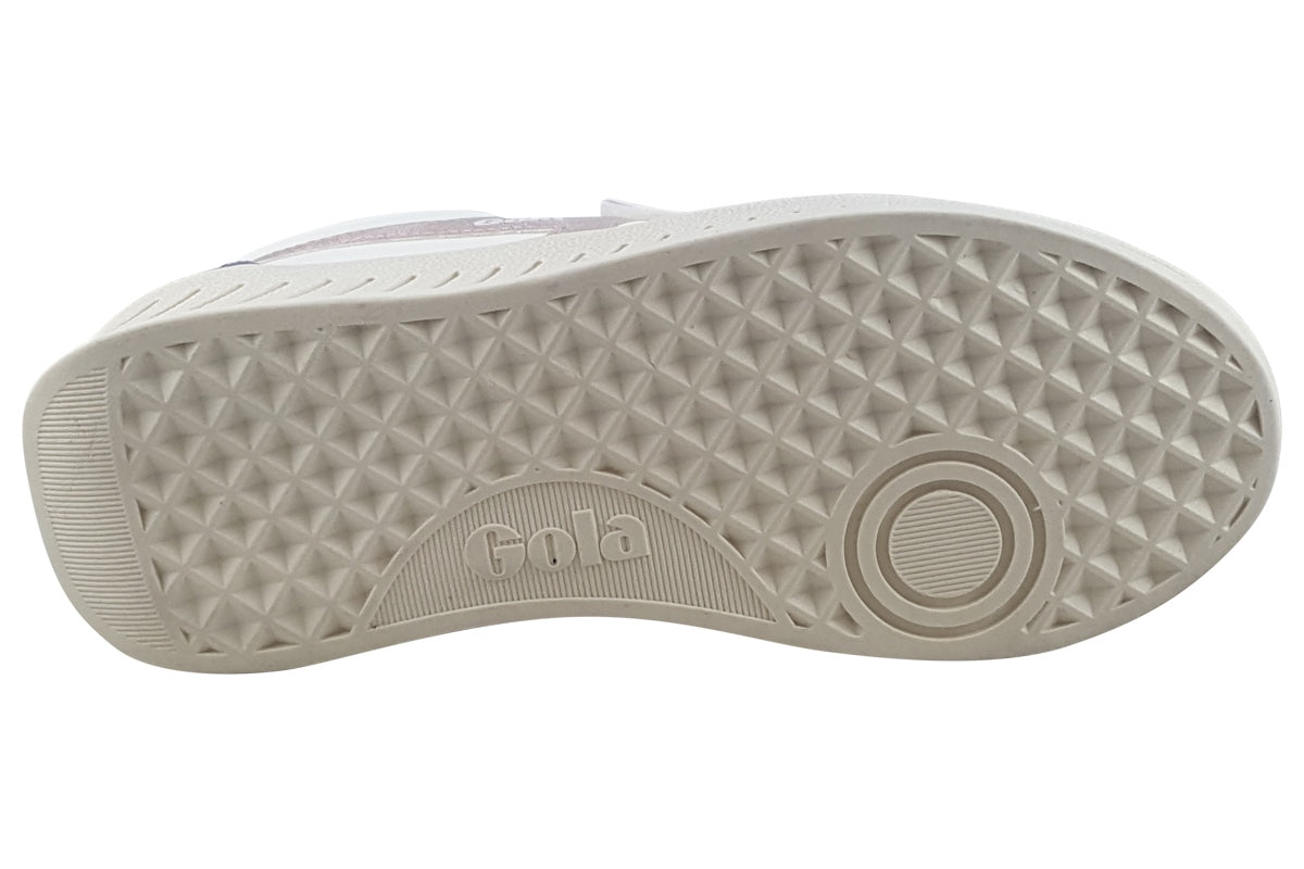 gola grandslam quadrant strap cka207 white cerise rosegold plum trainers sole