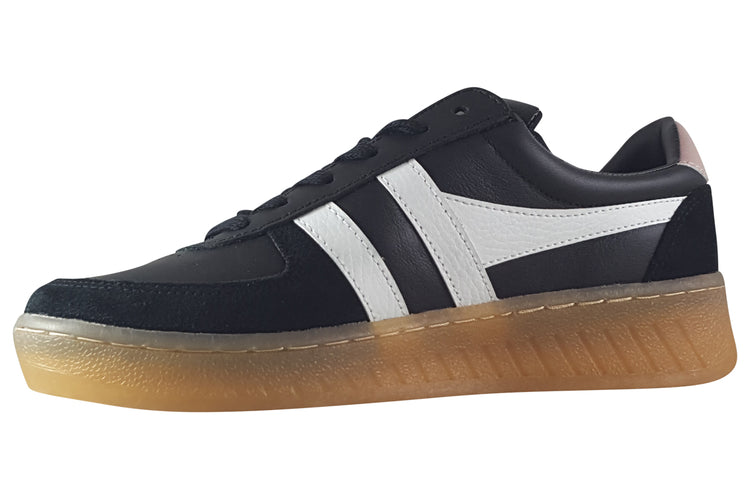 Gola Grandslam Elite CLB621 Black/White/Chalk Pink/Gum Womens Fashion Trainers
