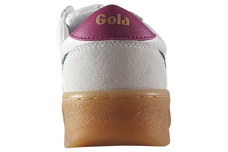 Gola Grandslam Elite CLB621 White/Evergreen/Fuschia/Gum Womens Fashion Trainers