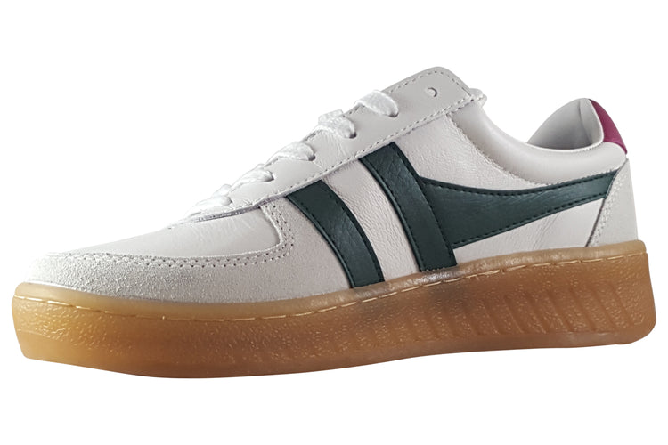 Gola Grandslam Elite CLB621 White/Evergreen/Fuschia/Gum Womens Fashion Trainers