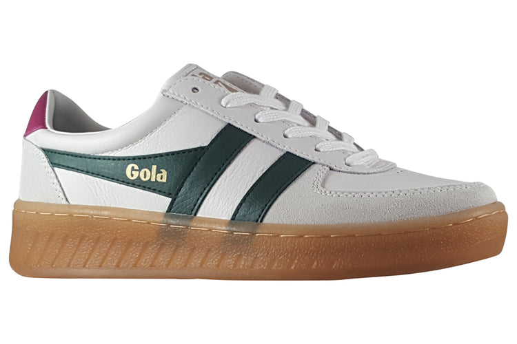 Gola Grandslam Elite CLB621 White/Evergreen/Fuschia/Gum Womens Fashion Trainers