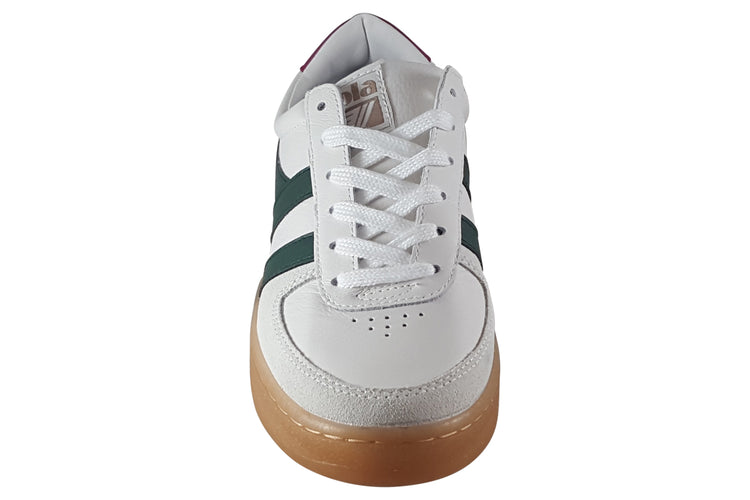 Gola Grandslam Elite CLB621 White/Evergreen/Fuschia/Gum Womens Fashion Trainers