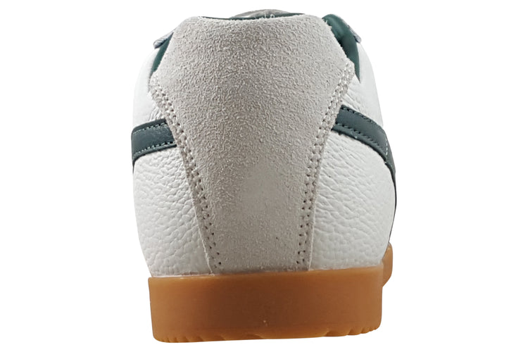 Gola Harrier Leather CMB426 White/Green Mens Trainers