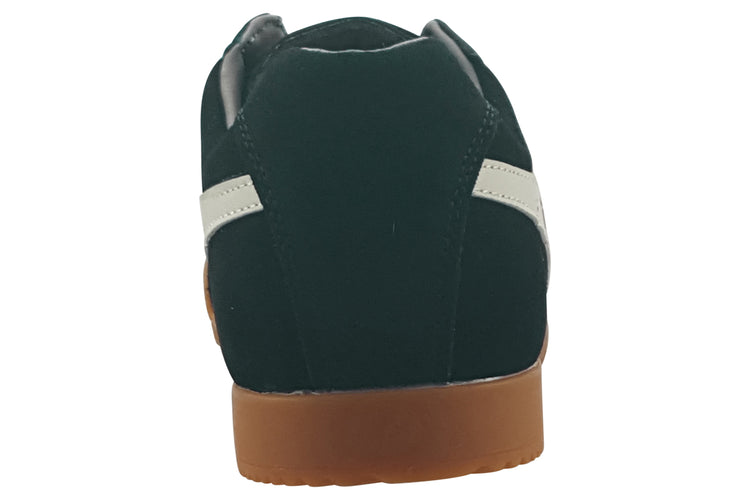 Gola Harrier Suede CMA192 Mens Trainers Black/Off White/ Khaki