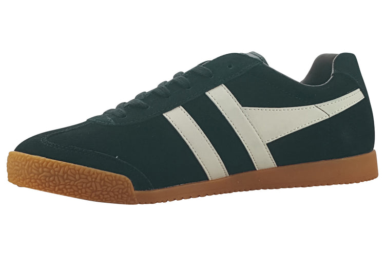 Gola Harrier Suede CMA192 Mens Trainers Black/Off White/ Khaki