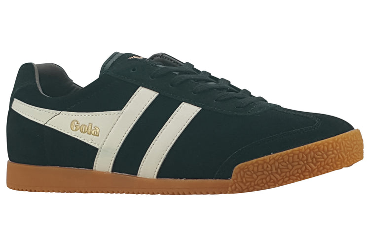Gola Harrier Suede CMA192 Mens Trainers Black/Off White/ Khaki
