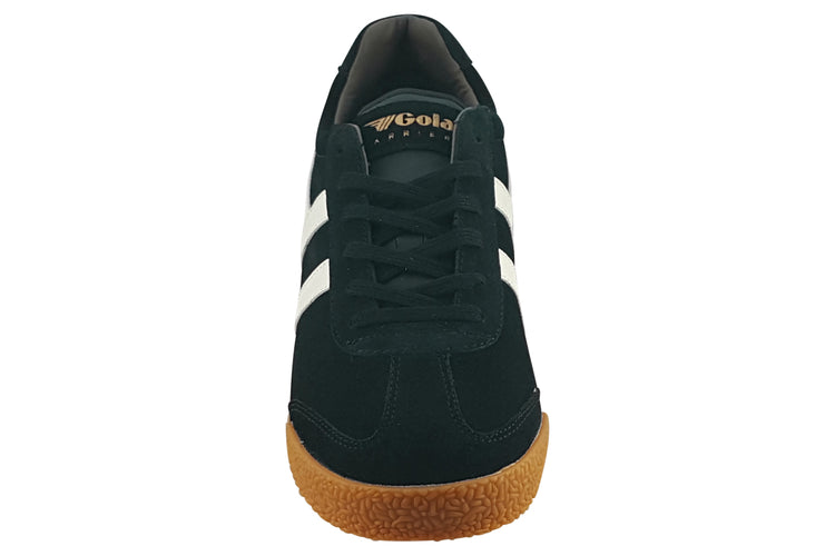 Gola Harrier Suede CMA192 Mens Trainers Black/Off White/ Khaki
