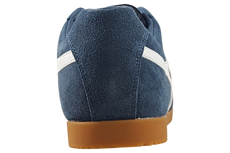 Gola Harrier Suede CMA192 Mens Trainers Baltic/White