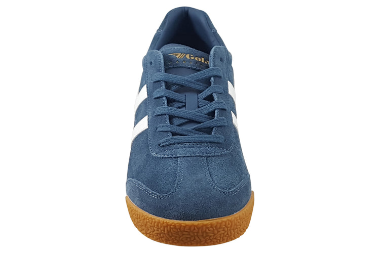 Gola Harrier Suede CMA192 Mens Trainers Baltic/White