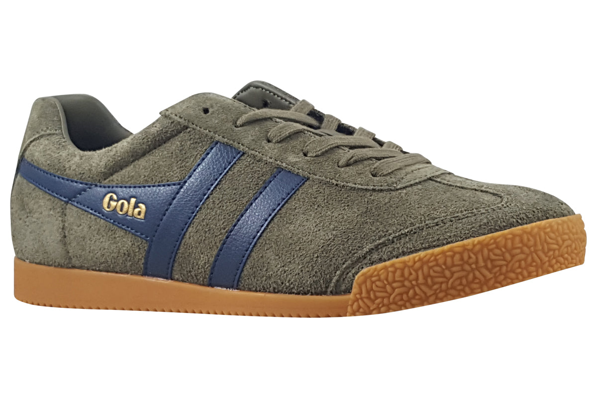 gola-harrier-suede-cma192-khaki-navy-trainers-right