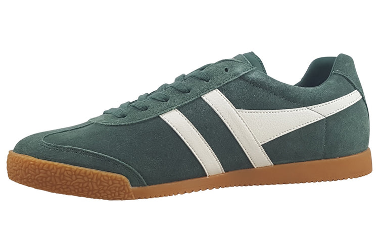 Gola Harrier Suede CMA192 Mens Trainers Evergreen/ Off White