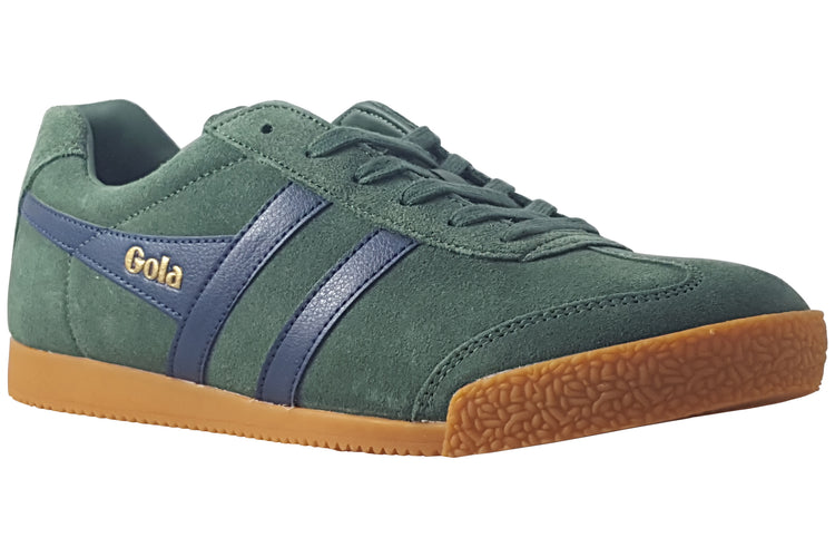 Gola Harrier Suede CMA192 Evergreen/Navy Mens Trainers