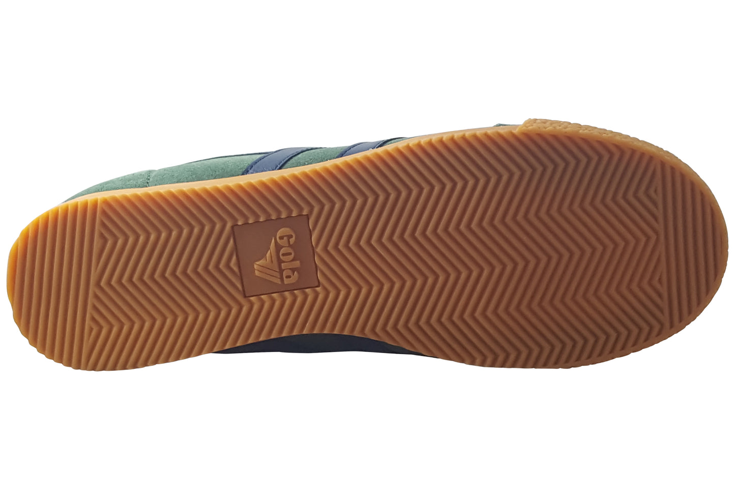 Gola Harrier Suede CMA192 Evergreen/Navy Mens Trainers