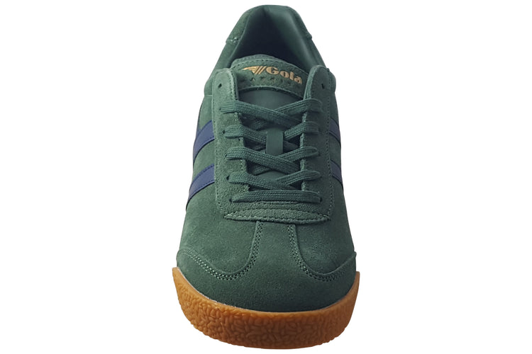 Gola Harrier Suede CMA192 Evergreen/Navy Mens Trainers