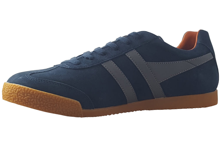 Gola Harrier Suede CMA192 Navy/Ash/Moody Orange Mens Trainers