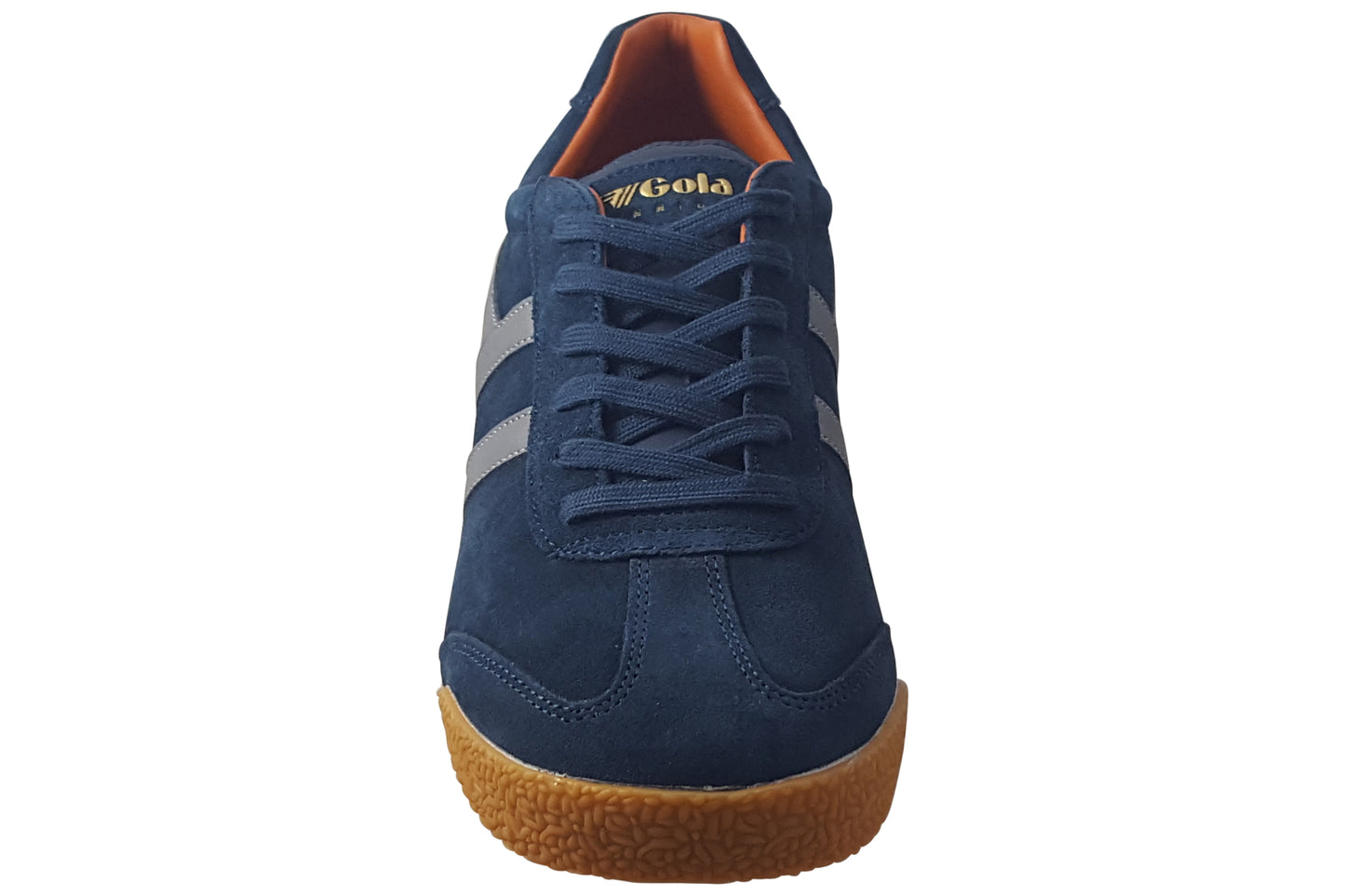 Gola Harrier Suede CMA192 Navy/Ash/Moody Orange Mens Trainers