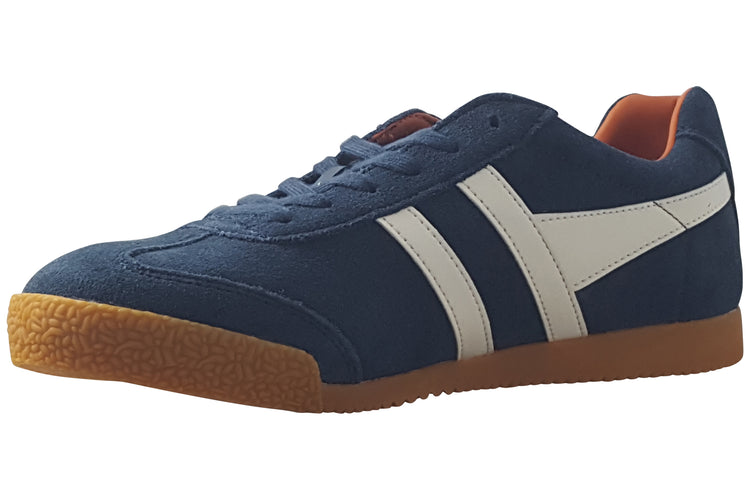 Gola Harrier Suede CMA192 Navy/Off White/Moody Orange Mens Trainers