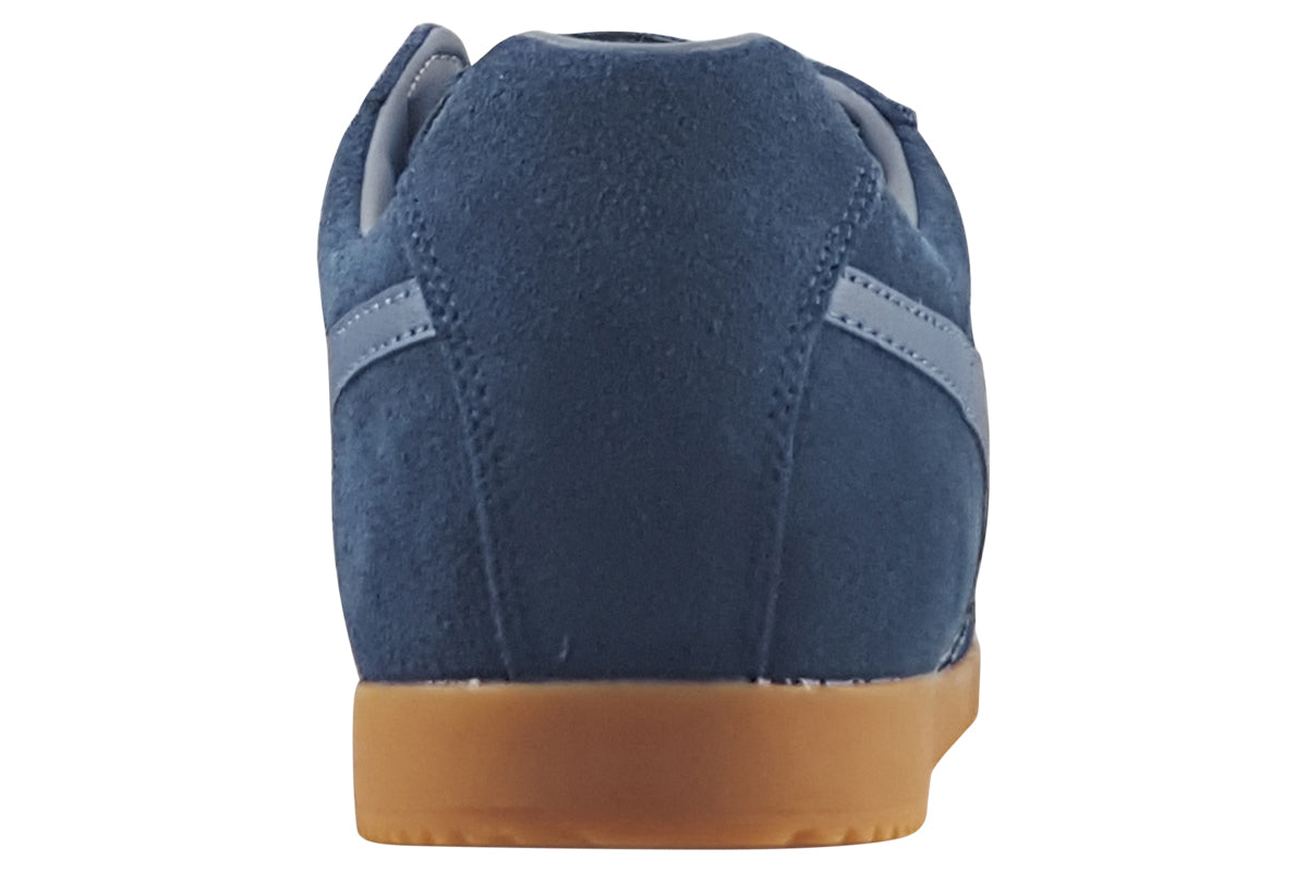 gola harrier suede navy moonlight ash trainers back