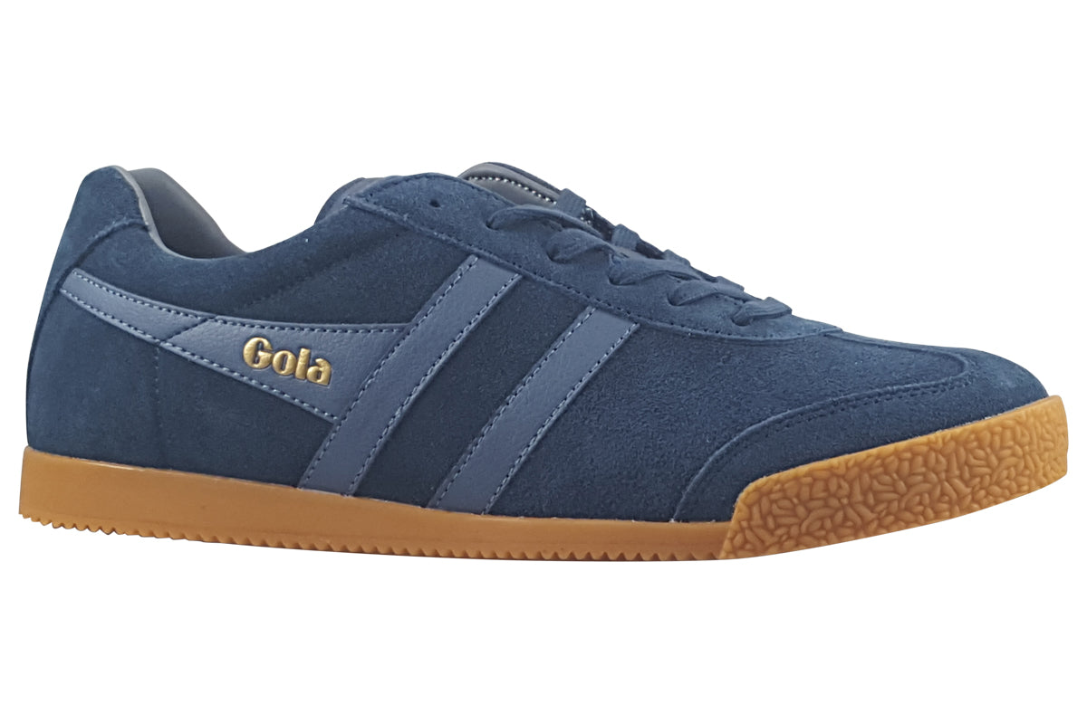 gola harrier suede navy moonlight ash trainers right