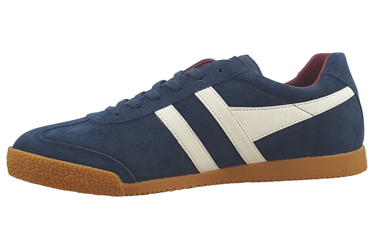 Gola Harrier Suede CMA192 Mens Trainers Navy/ Off White/ Deep Red