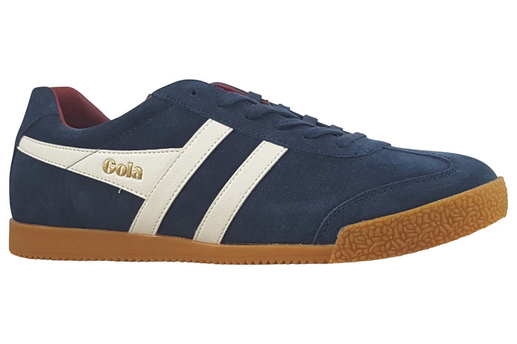 Gola Harrier Suede CMA192 Mens Trainers Navy/ Off White/ Deep Red