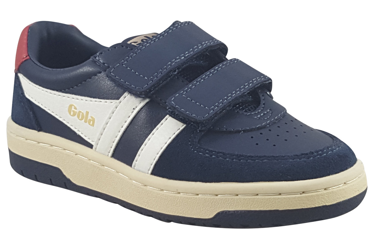 gola hawk strap navy off white trainers right