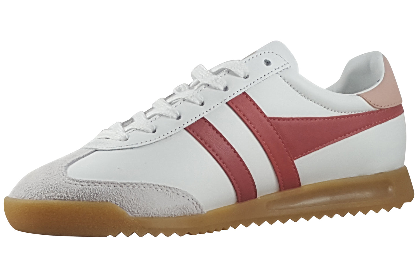 gola torpedo leather white clay pearl pink trainers left