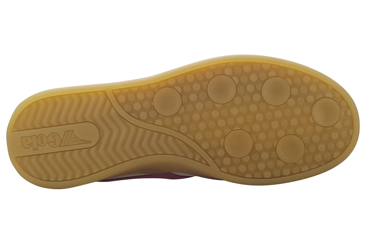 gola viper leather white fuschia evergreen gum trainers sole