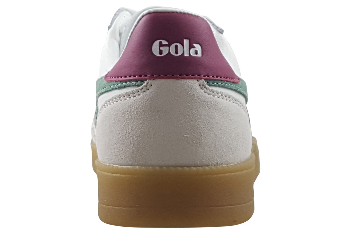gola viper leather white green mist trainers back