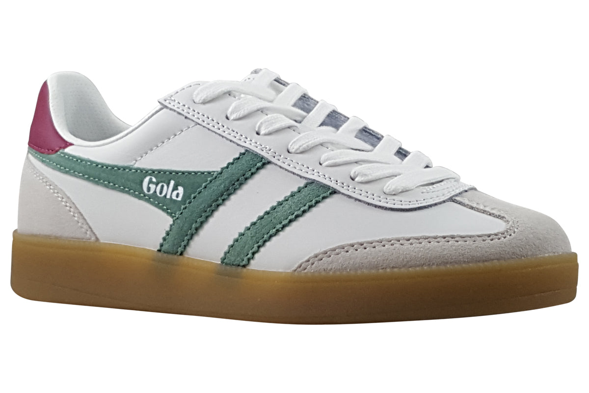 gola viper leather white green mist trainers right