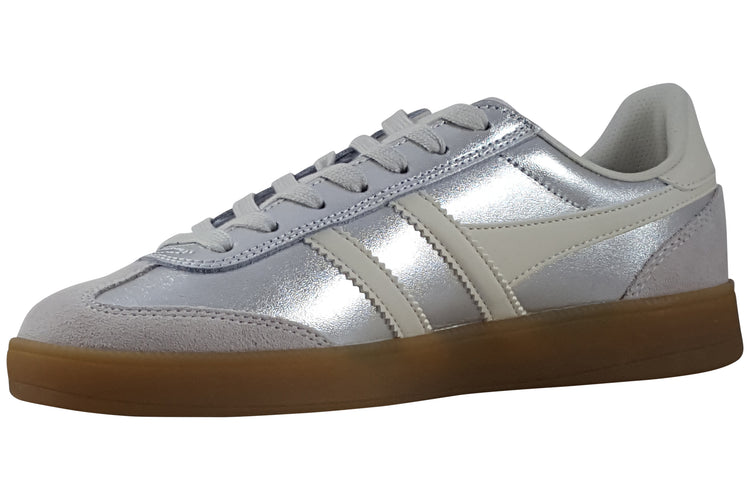 Gola Viper Metallic CLB783 Silver/Off White/Gum Womens Fashion Trainers
