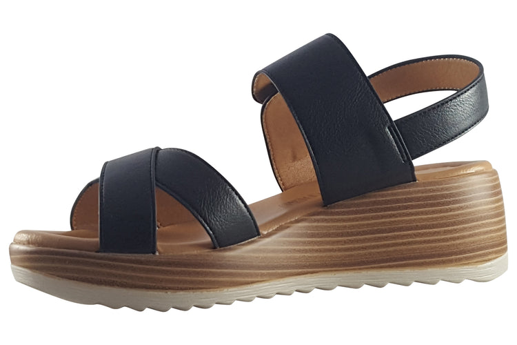 Heavenly Feet Destiny Black Womens Sandals