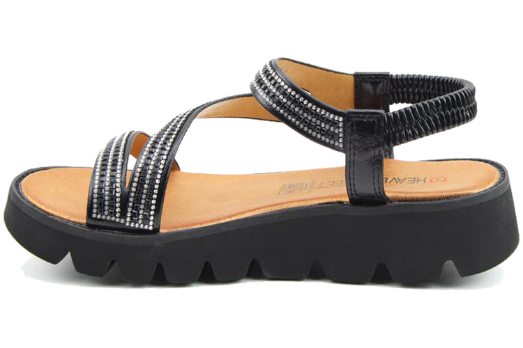 Heavenly Feet Fresco Black Womens Sandals