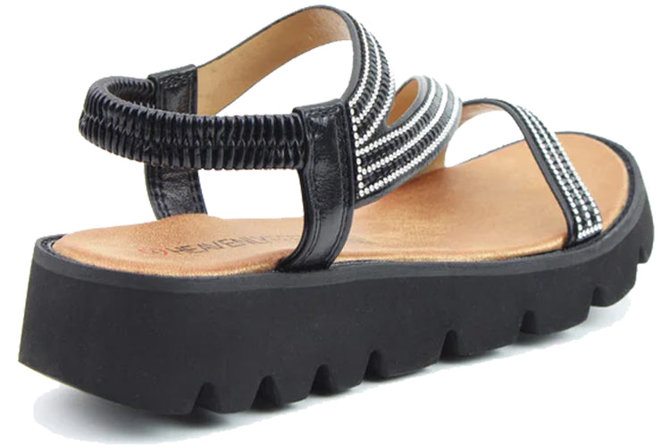 Heavenly Feet Fresco Black Womens Sandals