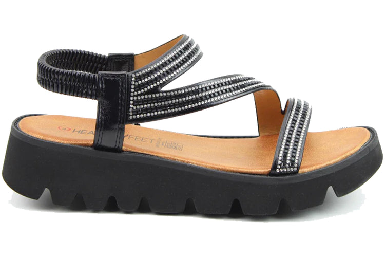 Heavenly Feet Fresco Black Womens Sandals