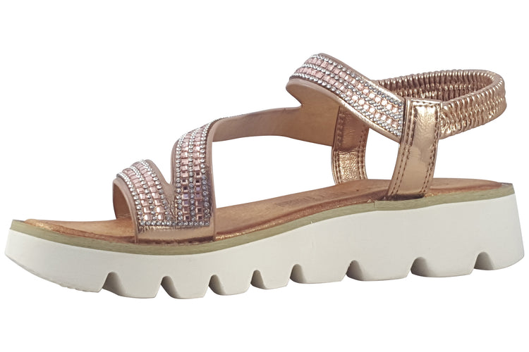 Heavenly Feet Fresco Rose Gold Womens Sandals