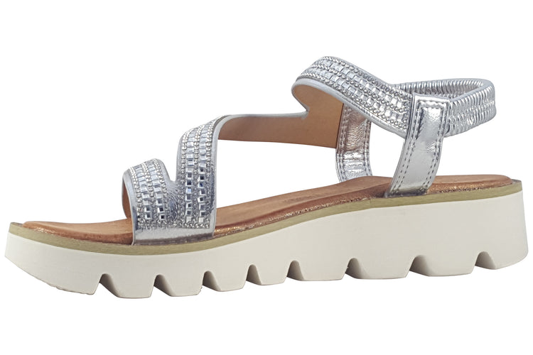Heavenly Feet Fresco Silver Womens Sandals