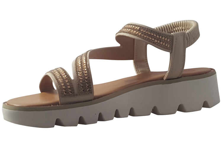 Heavenly Feet Fresco Beige Womens Sandals