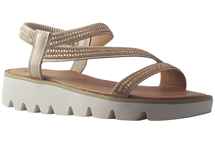 Heavenly Feet Fresco Beige Womens Sandals