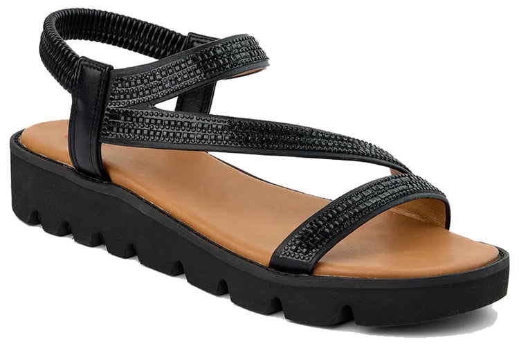 Heavenly Feet Fresco Black Womens Sandals